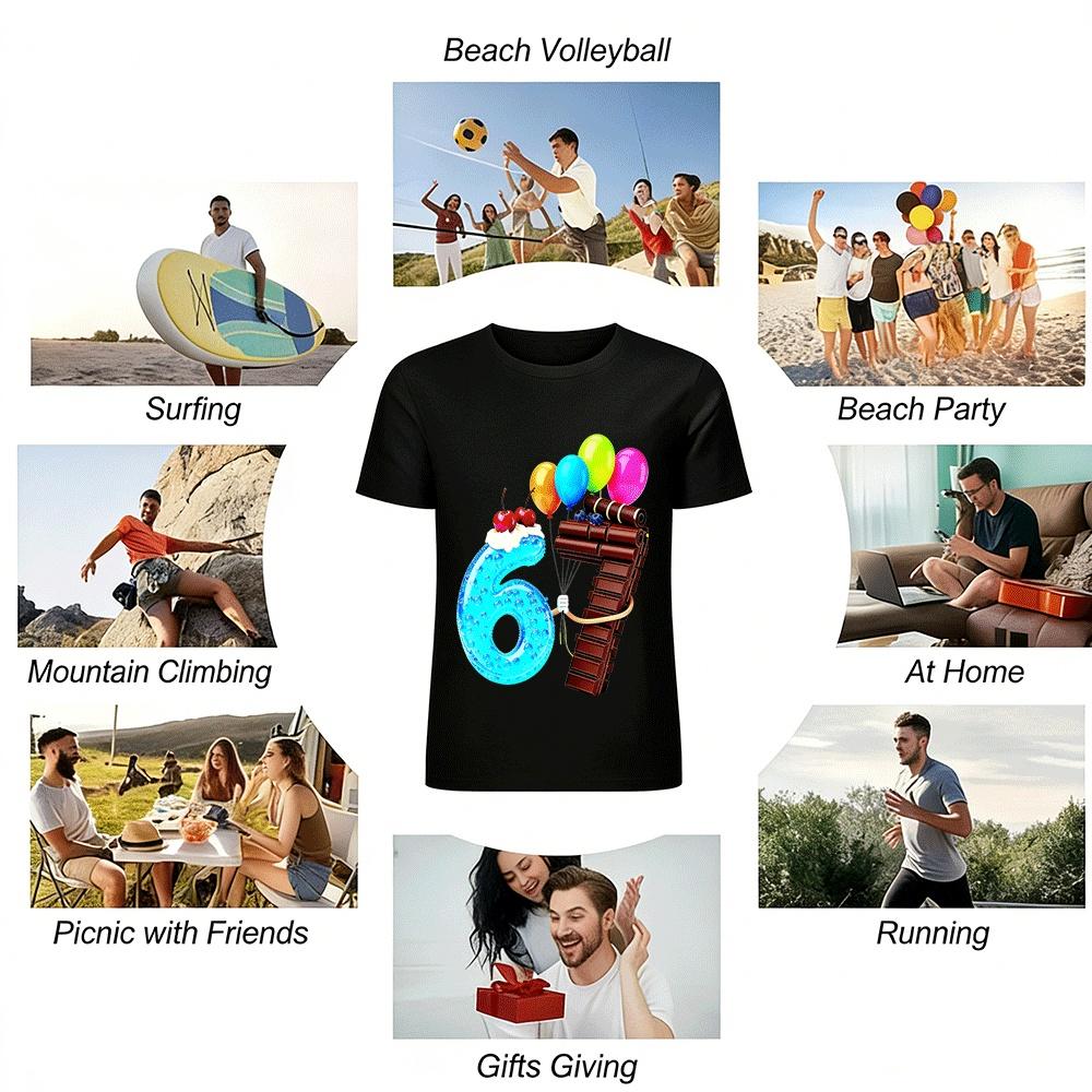 Kids 6th Birthday Party Themed Printed Top Pure Cotton T-shirt