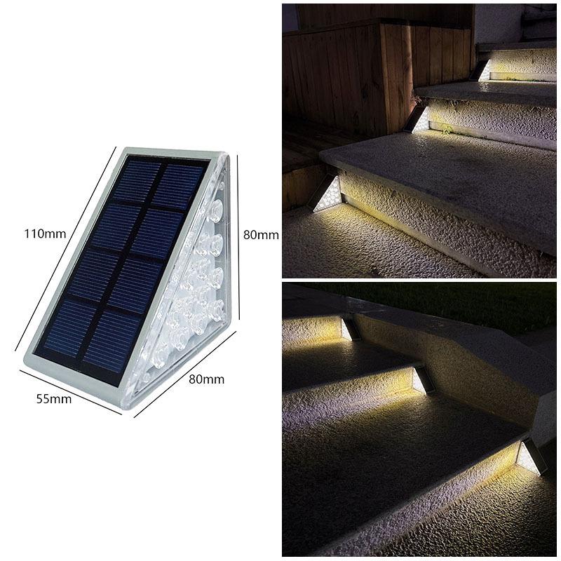 Waterproof Solar Step Lights for Outdoor Decks, Porches, Patios, and Garden Pathways