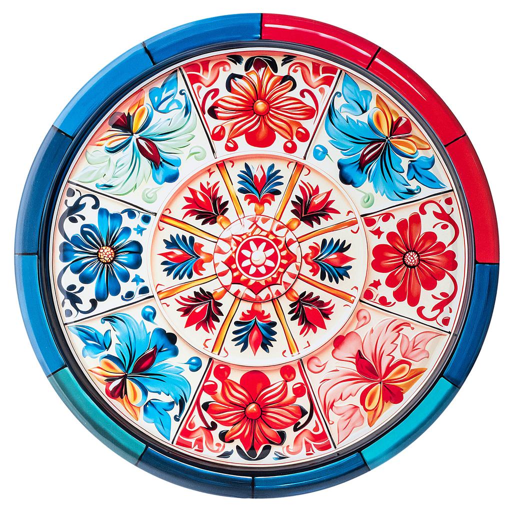 KADAX Taca Okrągła Litografowana 32.5cm Metalowa 