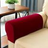 Silberne Samt Elastische Sofa-Armlehnenbezüge - Dick, Fleckenresistent, Rutschfest (2er Set)