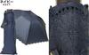 Nouvel Japonais Folding Sun and Rain UV Oriental Embroidery Parasol, Protection, Protection, (Navy)