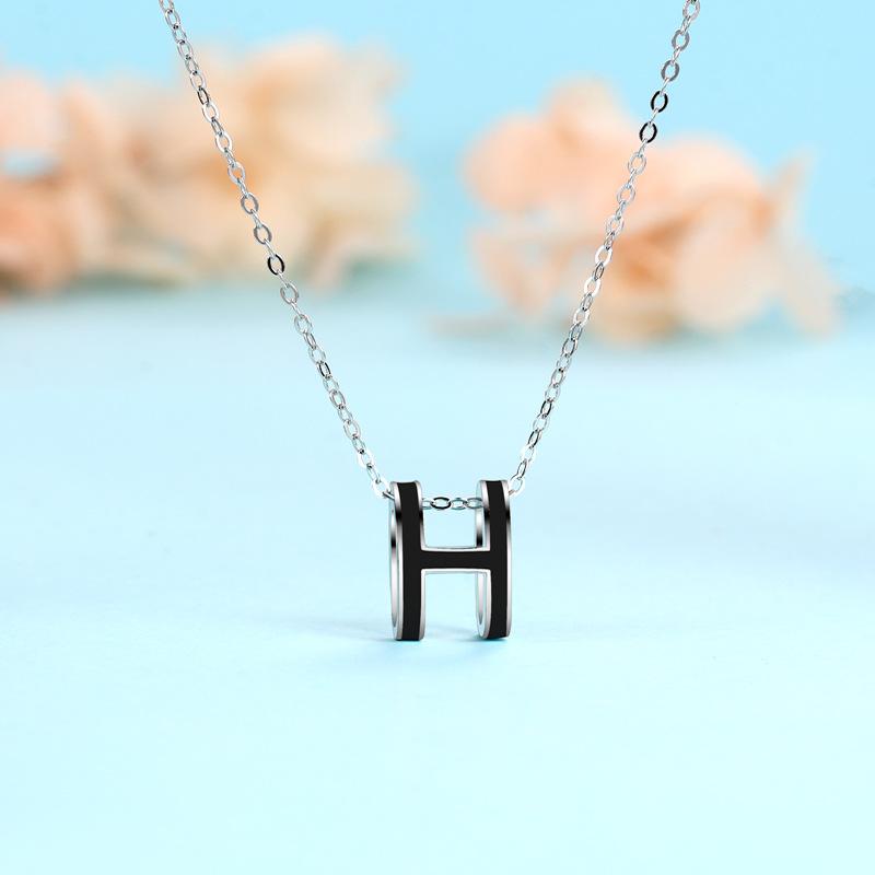 

H буква ожерелье мода ниша дизайн смысл ювелирные изделия цепочка на шею свитер цепочка