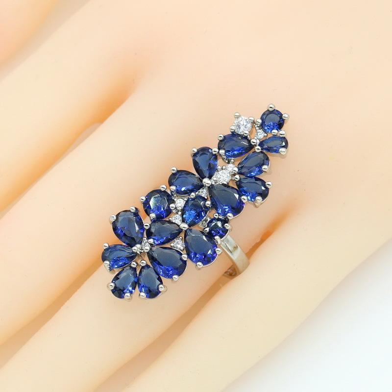 Europe and The United States Luxury Zircon Inlaid Necklace Earrings Ring Bracelet Fashion Accessories
