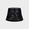 VA Cubic Stud Vegan Leather Drop Bucket Hat Black
