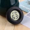 LCD Cigar Hygrometer Thermometer with Embedded Installation, Temperature and Humidity Meter for Humidor, Black Round Face