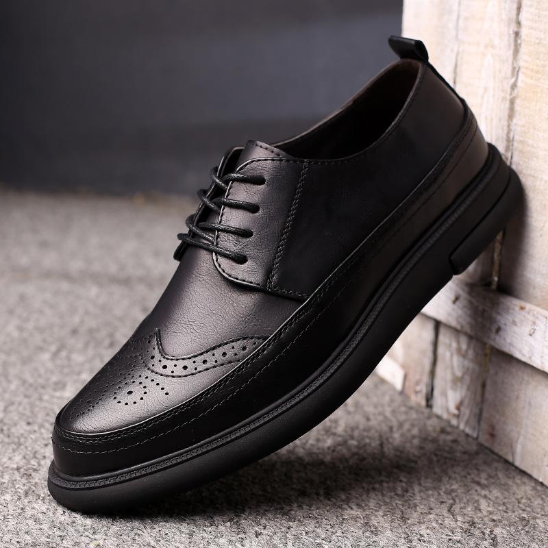 

Модные мужские туфли, формальные свадебные кожаные туфли, ретро-броги, деловые, офисные, мужские туфли на плоской подошве, оксфорды, мужские туфли 10 чёрный