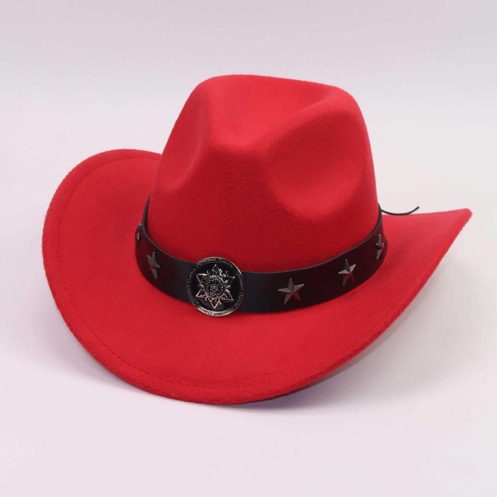 Western Cowboy Hat Tibetan Hat European and American Men's Top Hat Felt Hat Ethnic Style Women's Hat