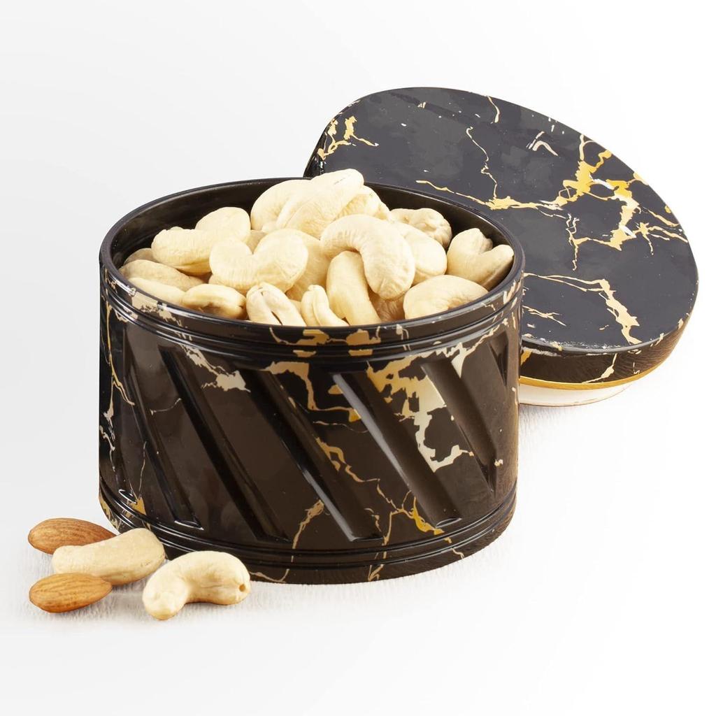 Air Tight Dry Fruit Container Tray Set with Lid & Serving Tray, Airtight Container Set 430ml (4 Pieces, Polypropylene) (Black)