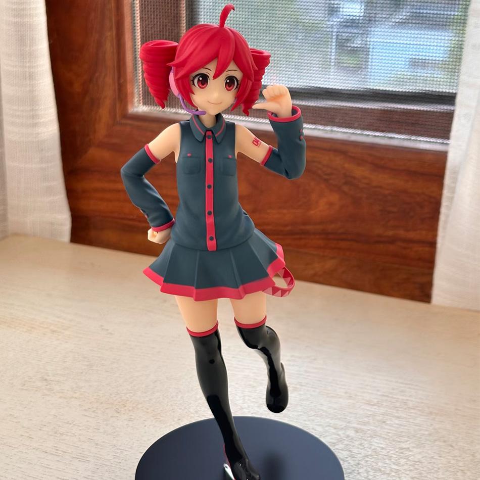 Kasane Teto Twin-Tail Anime Girl Figure Set – 2PCS PVC Collectible Dolls with Two Poses, Cute Character Statues for Desktop Deco