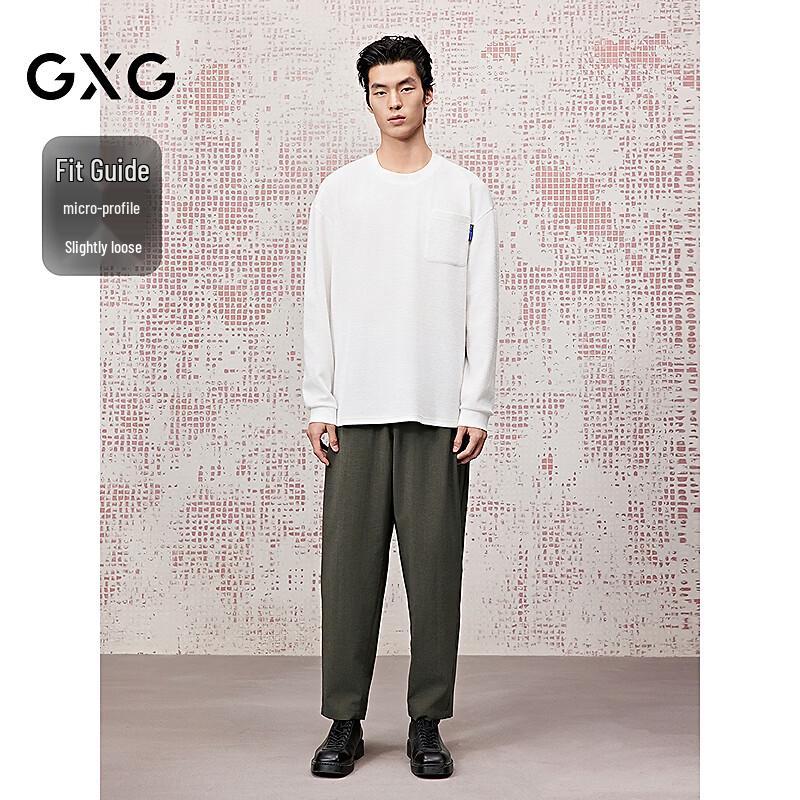 GXG Men's Textured Round Neck Long Sleeve Knit T-Shirt