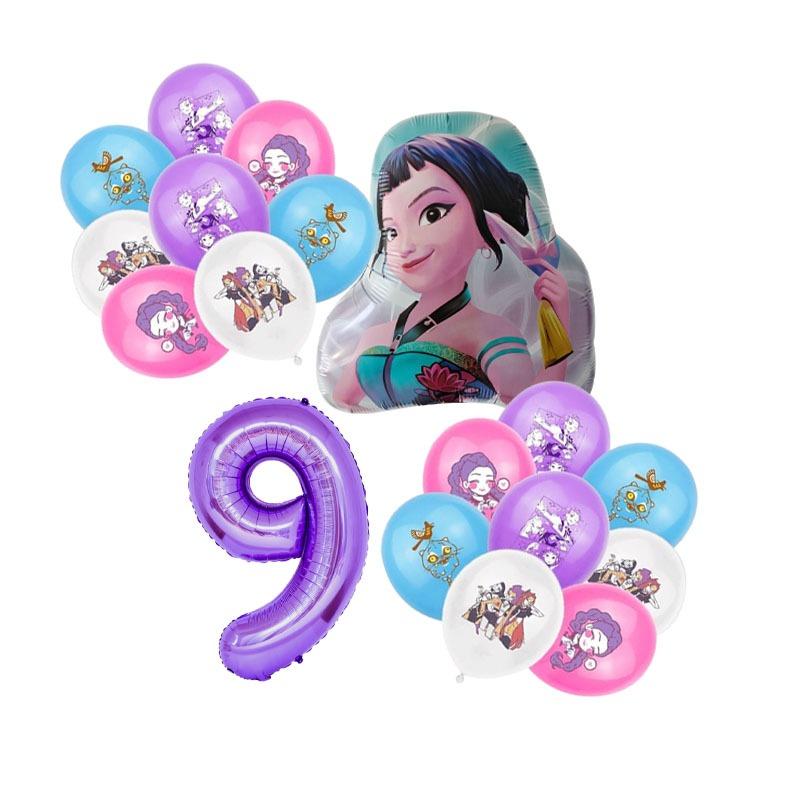 Nieuwe Kpop Duivel Jager Digitale Ballon Verjaardag Thema Feest Decoratie Banner Vlaggenlijn Taart Insteekvlag Ballon Cadeau