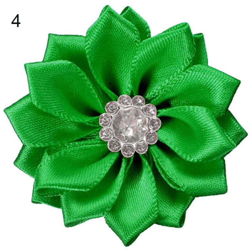 

Атласные цветы для декора торжеств. 10 шт. 4 см темно-зеленого