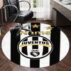 Op maat gemaakte naam Juventus Voetbalclub Geprint Rond Tapijt Stoeltapijt Vloerkleed Entree Deurmatten, voor Bureaul Stoel Woonkamer Slaapkamer Keuken.