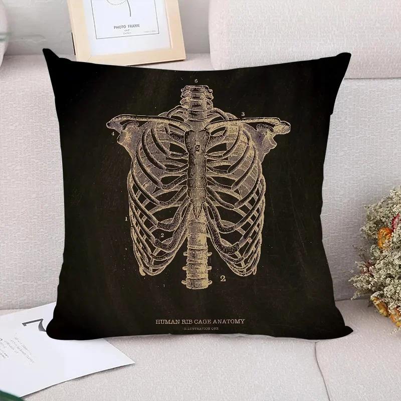 Cushion Cover  Anatomical Skeleton Pillow Cases Pillowcase Pillowcases for Pillows X Cushions Covers for Bed Pillows