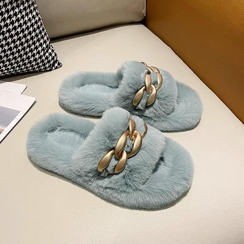 

Интернет-знаменитость Мао Мао тапочки женские осенне-зимние цепочка взрыв мода домашние увеличивающие рост толстая подошва тапочки весенне-летние 42