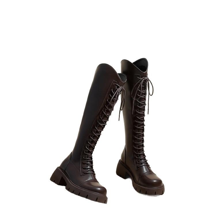 School season boots, small long boots, Martin boots, women's British strap, tall tube 2025 knight autumn and winter new boots