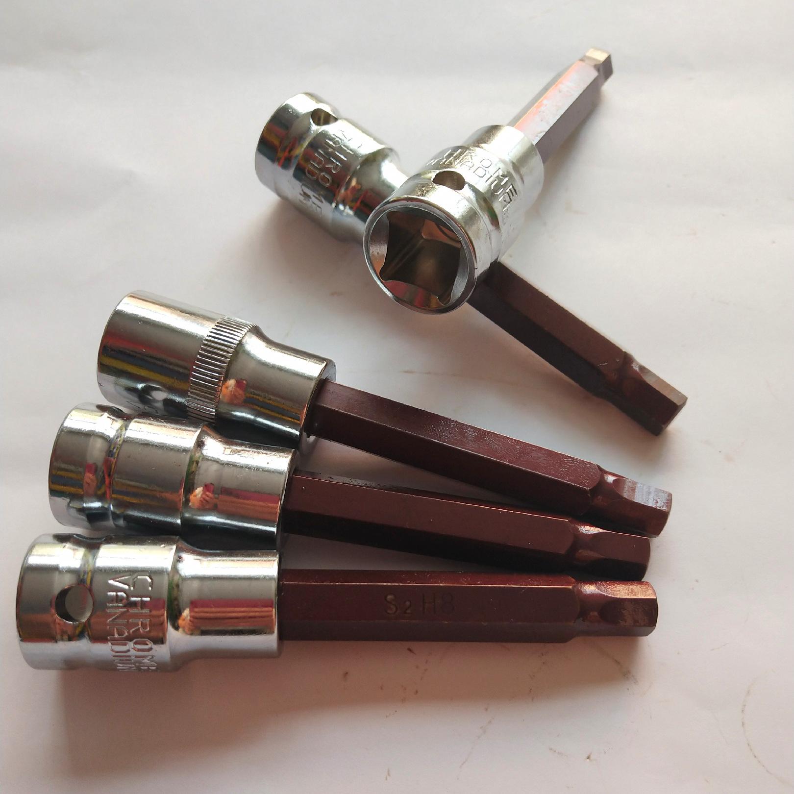 

1/2 Hexagonal and Torx Socket Set, Extended Pneumatic Bit for Pressure Tools 55mm Hex H3