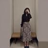 Kiju Summer Floral Print Lace-up High Waist A-line Midi Bodycon Skirt