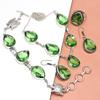 Peridot   Gemstone Pendant Jewelry Set Quartz Necklace 18-20''