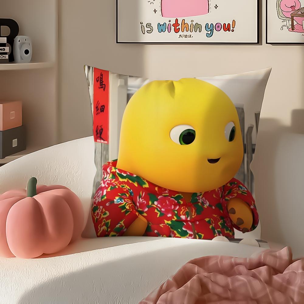 Chubby Cute Chinese Character NNailong Cushion Cover Pillowcase Short Plush Invisible zipper Room Sofa Cushion Cover