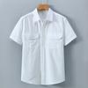 American Short Sleeve Shirt Men Summer Shirt Pure Cotton Casual Men Tops Youth Double Pockets Shirt New Fashion Men Clothing