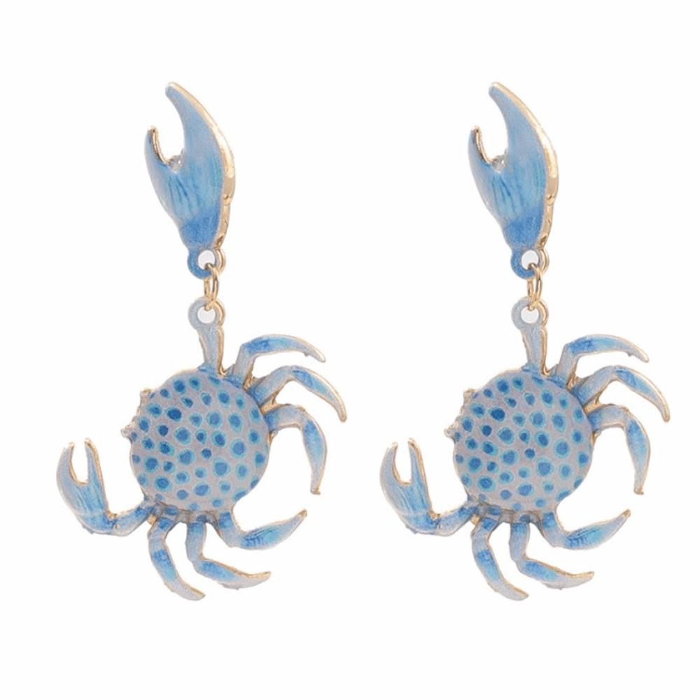 1 Pair Fashion Animal Earrings Simple Ear Jewelry Crab Earrings Beach Vacation Accessory