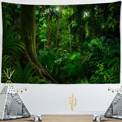 Tapiz de pared con paisaje tropical y árbol, estilo bohemio, para decoración de dormitorio y sala de estar