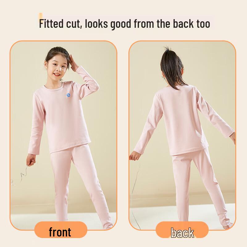 Girls' Pure Cotton Thermal Underwear Set