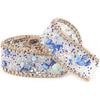 Diamond Ribbon, Dazzling 2.5cm DIY Diamond Mesh Wrap Roll Crystal Rhinestones Chain Trim Ribbon Decoration (Sapphire Blue Stone + Gold Bead Chain)