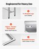 3 Compartment Sink, 18-Gauge 304 Stainless Steel, 254x356x254 mm Bowl Size, 3 Bay Commercial Kitchen Prep & Utility Sink with 2 Drainboards and