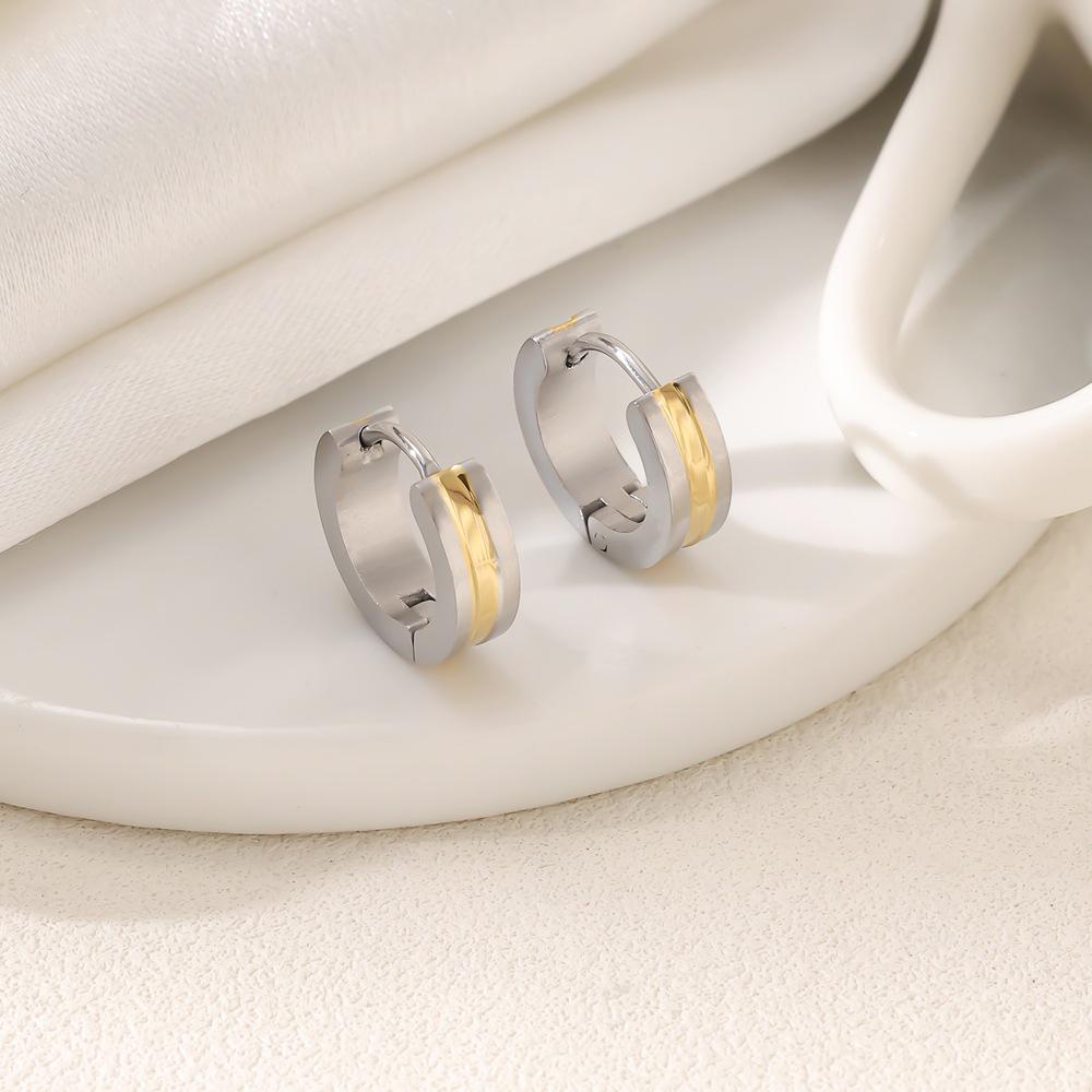 Unisex Tytanowa Stal Wzorzyste Kolczyki Na Ucho