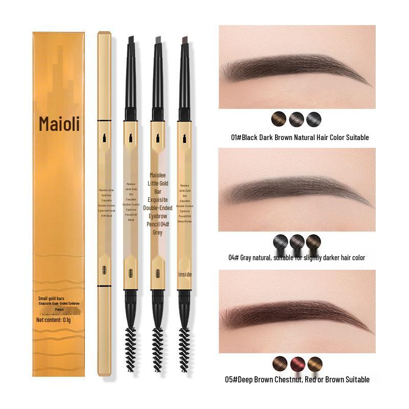 Ultra-Fine 3D Smudge-Proof Double-Ended Eyebrow Pencil with Triangle Tip
