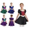 Rochie de petrecere prințesă pentru fete Stil medieval Patchwork Imprimeu metalic Manșete elastice Volane Rochie Cosplay