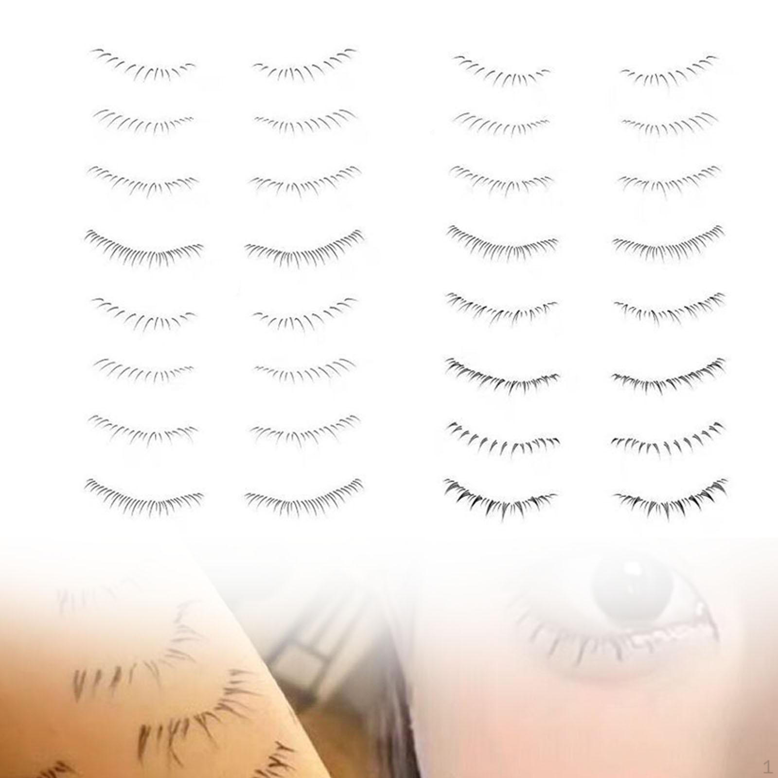 

2x Lower Eyelash Stickers Simulation 3D False Makeup Tool Easy to Use Eyelashes