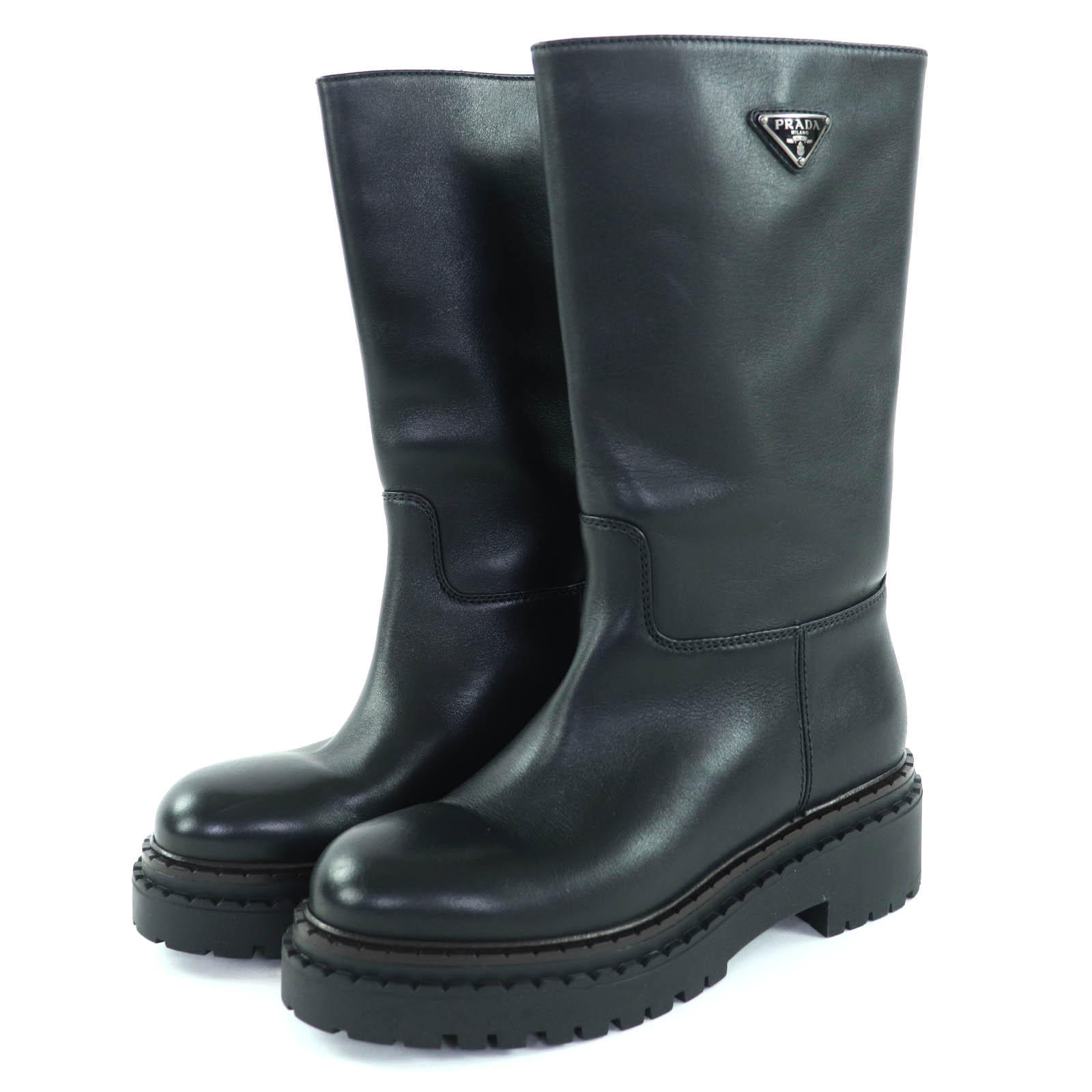 

Чудові PRADA Ботфорти чорна шкіра Жіночі 36 1U635N Б/В