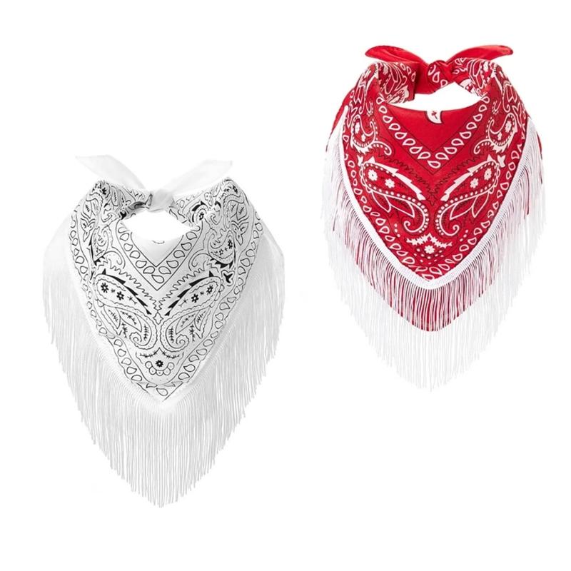 Fashionable Women's Scarves Fringed Bandana Cowgirl Bachelorette Bandanas Perfect for Various Occasion