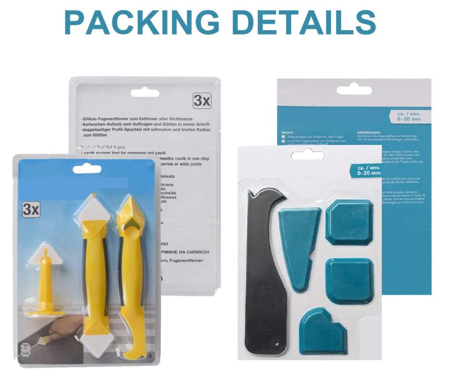 Silicone Sealant Remover Caulking Tool Kit With Plastic Scraper/Caulk Remover/Nozzle Perfect for Bathroom
