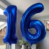 40Inch Dark Blue Number Foil Balloon 0-9 Digital Globos Children Birthday Party Decoration Baby Shower Toy Kids Graduation Gifts