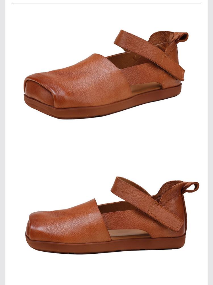 Johnature Женская обувь на плоской подошве из натуральной кожи, удобная дышащая обувь ручной работы с квадратным носком и мягкой подошвой в стиле ретро