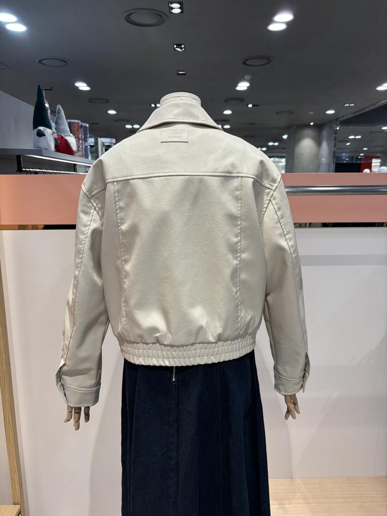 Plastic Island Leather Zip-Up Jumper PR2TZ861