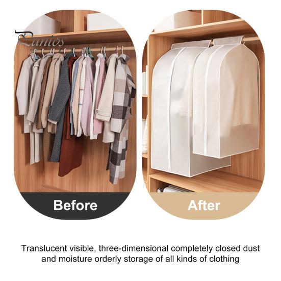 Îmbrăcăminte rezistentă la praf Husă supradimensionată Închidere cu fermoar Rochie translucidă Costum Capac de protecție pentru haină Geanta de depozitare agățată