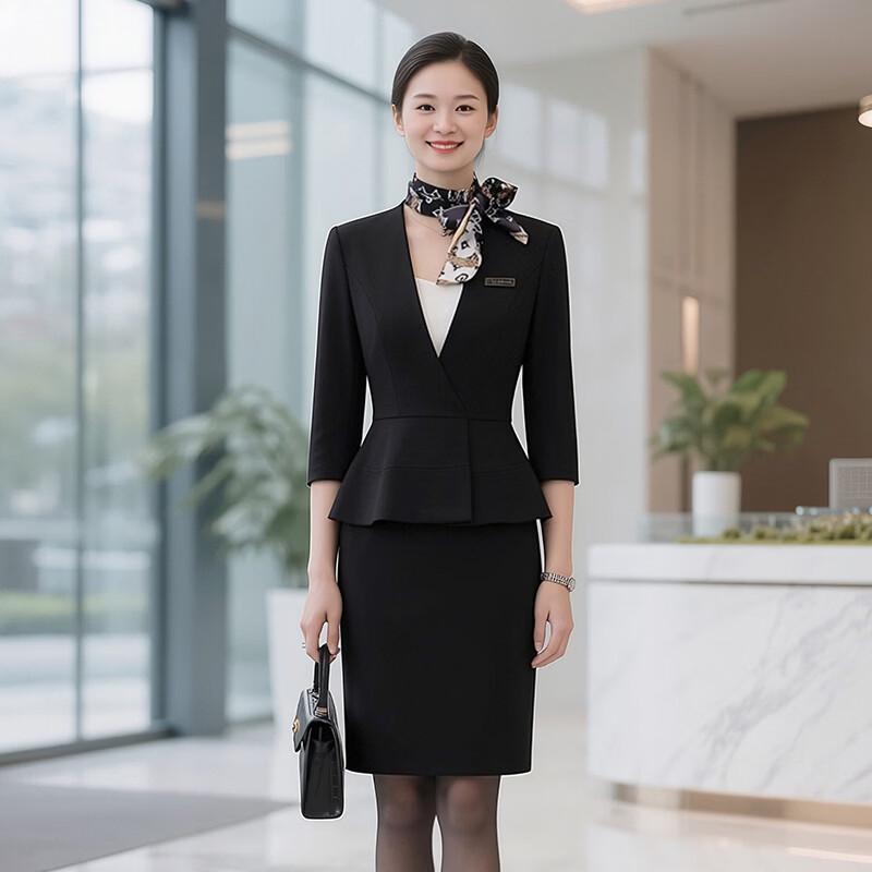 Women's 3/4 Sleeve Three-Piece Professional Suit