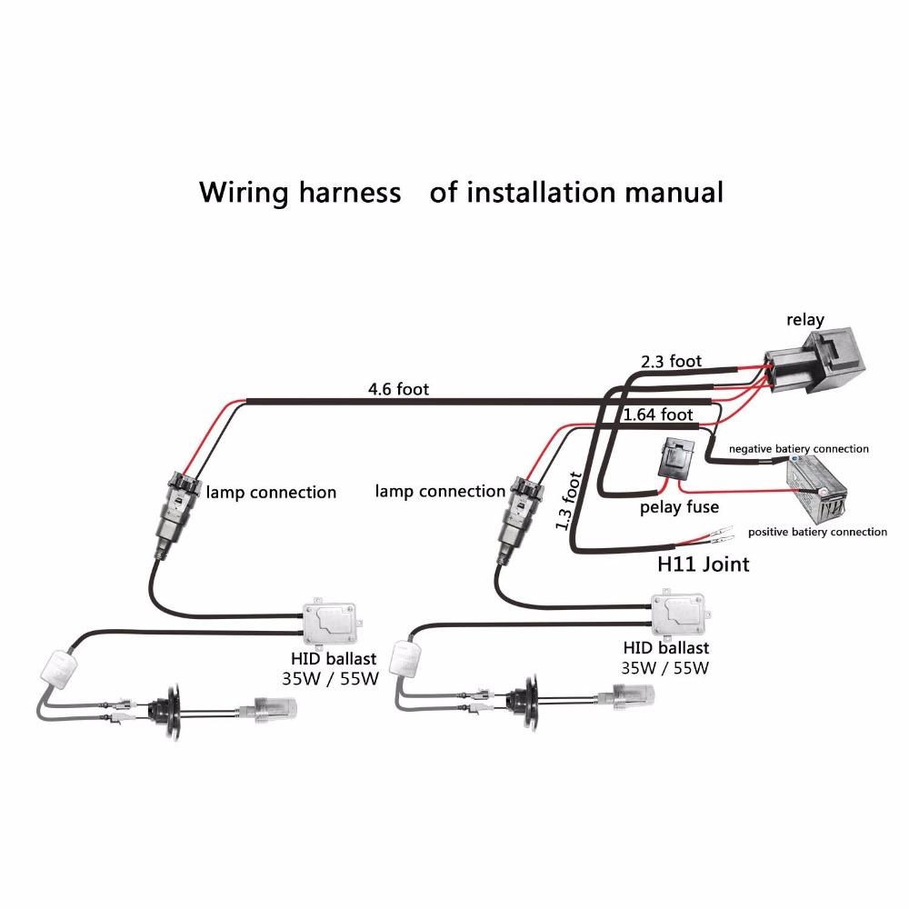 H1 H3 Car hid xenon H7 wire harness 35/55w 9005 9006 HB3 HB4 HID Relay Harness wiring kit motorcycle 12V Headlight