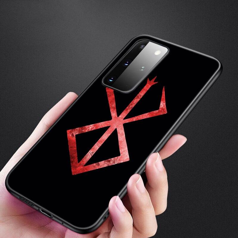 Anime Berserk Guts Phone Case For Samsung Galaxy S20 S21 FE S10 Lite Note 20 10 Lite S8 S9 S10E S10 Plus Ultra Black Soft Cover