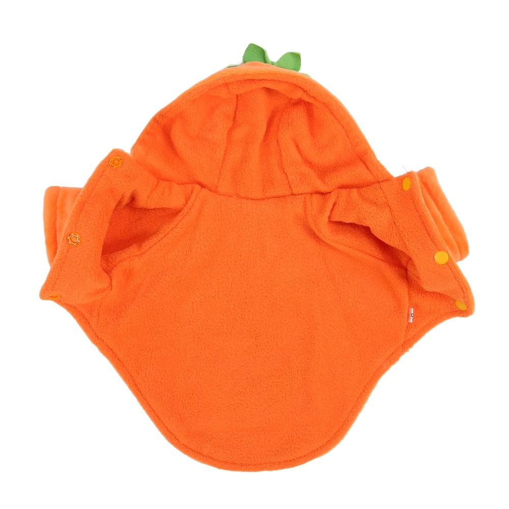 Warm Fleece Halloween Pet Clothes Orange Pumpkin Dog Costume Puppy Warm Outfits  Photo Shoot