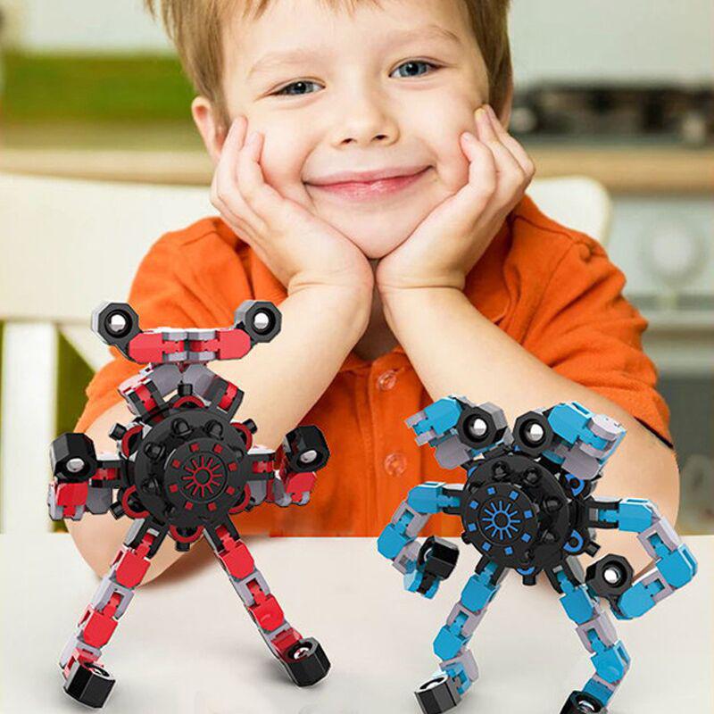 Children's Deformable Robot Spinner Toy for Boys - Finger Rotation Decompression Gift