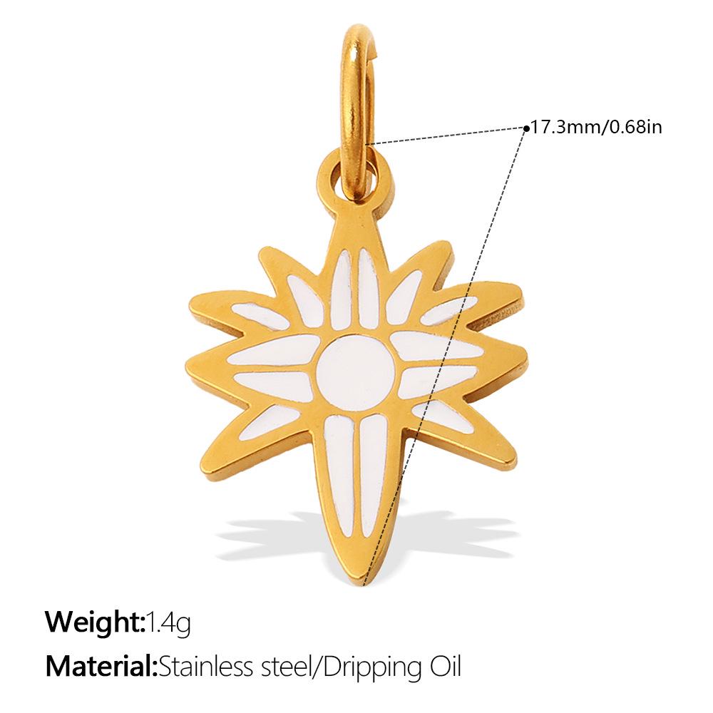 Sun, Moon, and Stars Geometric Oil Drip Pendant