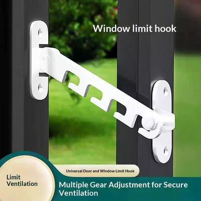 1Pc Adjustable Window Stopper Lock Limiter Latch Wind Brace Stay Position Stopper Casement Window Sash Blocking Lock