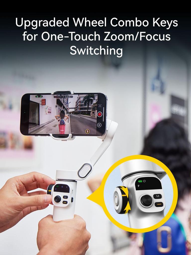 AOCHUAN Smart X2 iPhone Gimbal Stabilisator 3-Achsen mit OLED-Display KI-Tracking 7,8 Zoll Verlängerungsstange 280 Panorama-Vlog-Telefon Weiß