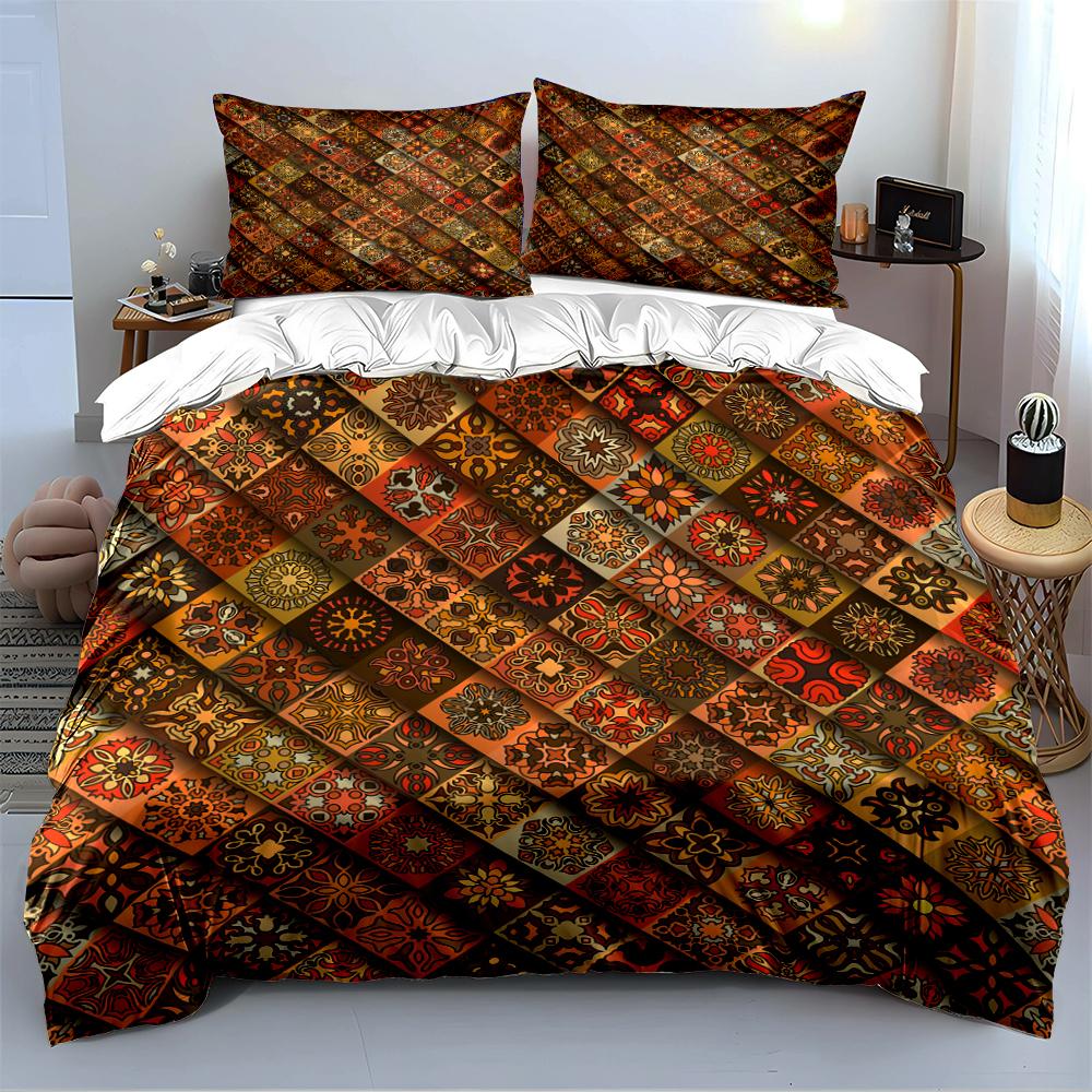 Geometric Mosaic Pattern Bedding Set Bedding set (1 duvet cover, 2 pillowcases, duvet not included)